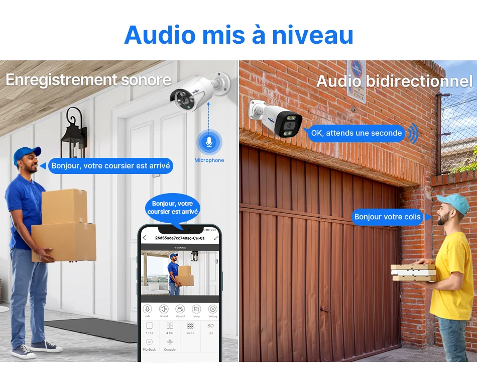 Hiseeu 5MP CCTV 10CH 4K NVR POE ONVIF Kit Caméra IP Camera Voiture Vigilância De Recul Security Protection Appareille Photo De Video Surveillance Maison pour La Maison Extérieure Camara Exterior