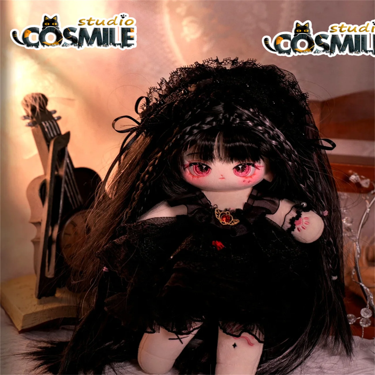 

Lolita Tea Party Princess Hime Gothic Black White Wedding Dress Skirt Stuffed Plushie 20cm Plush Doll Clothes Toy Gift KK Jul