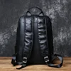 NZPJ Leather Men's Backpack Natural Cowhide Backpack Fashion Travel Bag Korean Version Schoolbag Computer Bag For 15 Inch Laptop 2