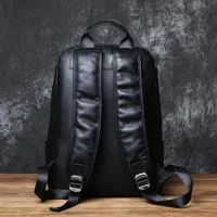NZPJ Leather Men's Backpack Natural Cowhide Backpack Fashion Travel Bag Korean Version Schoolbag Computer Bag For 15 Inch Laptop 2