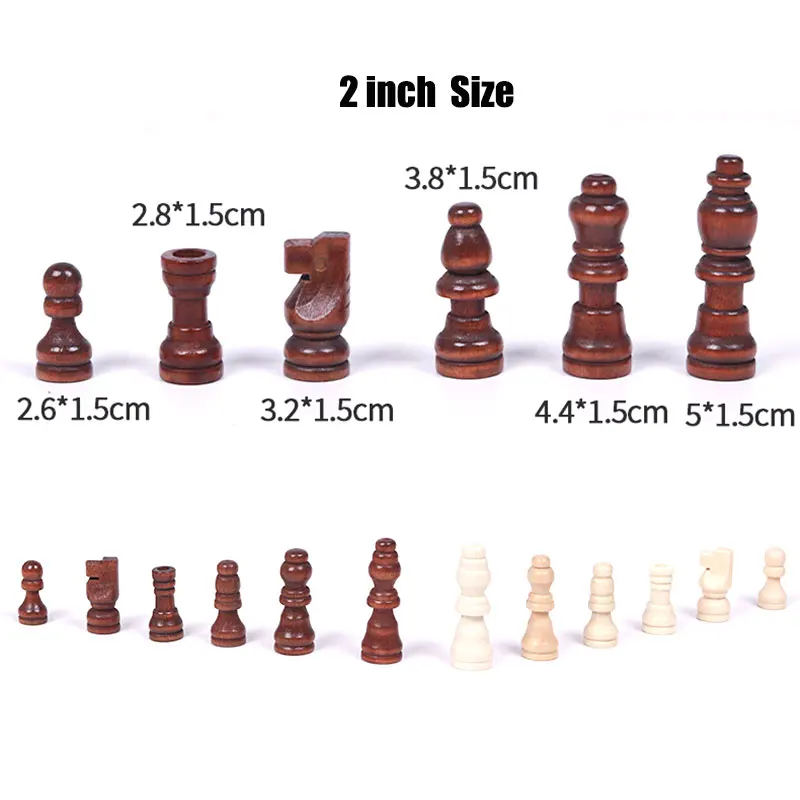 Wooden Chess Pieces 32pcs Complete Chessmen International Word Chess Set Entertainment Accessories