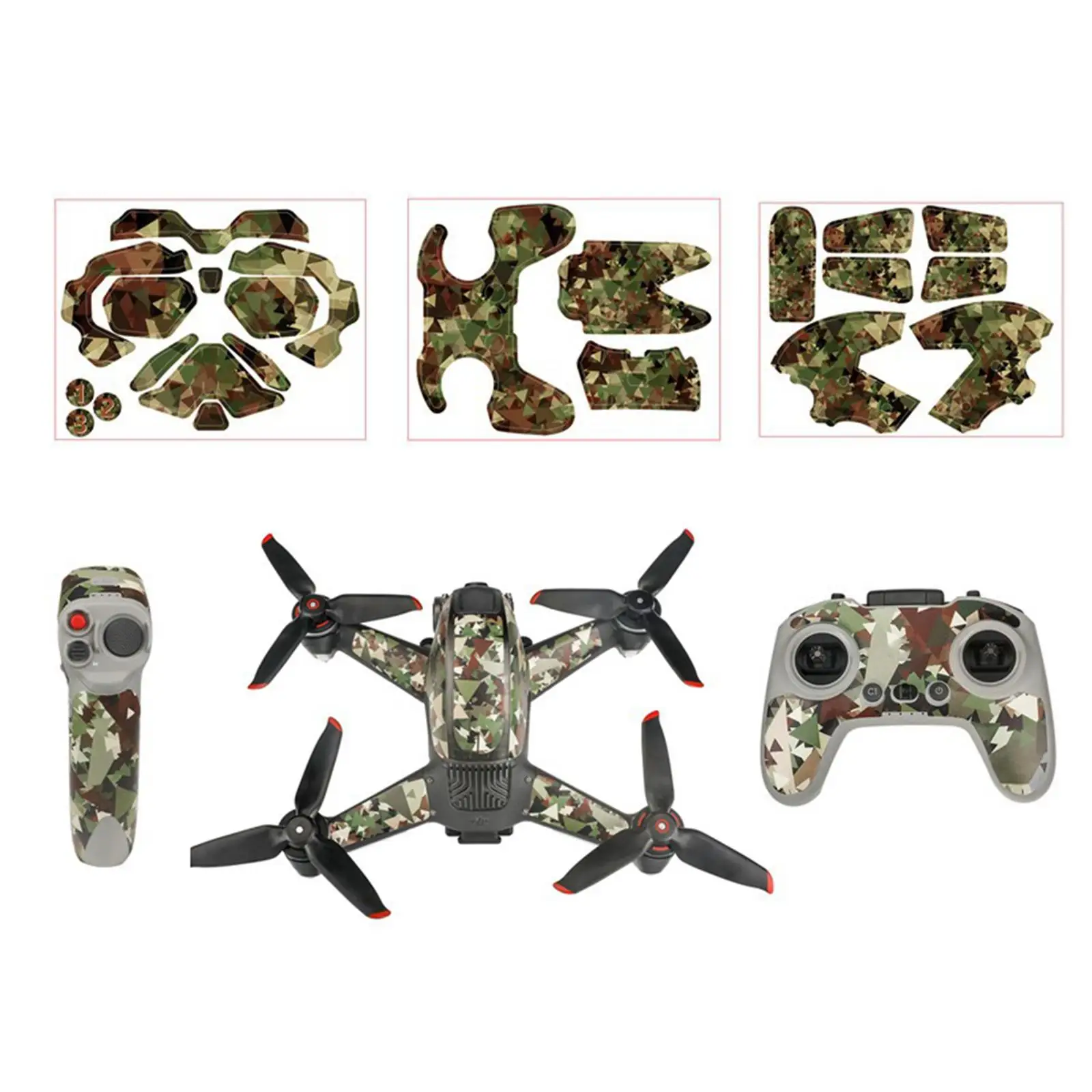 Stickers Set RC Decals Skins Compatible for DJI Goggles V2 Remote Controller Decor Avoiding Birds Clashing