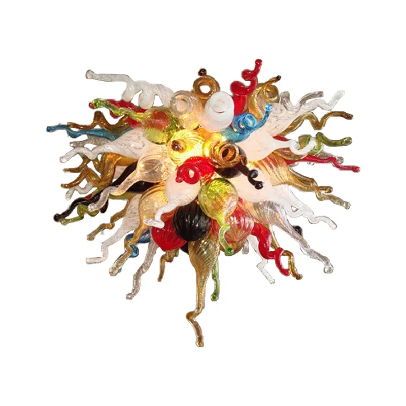 

Винтажные подвесные лампы, разноцветные LED светильники из дутого стекла ручной работы для гостиной, столовой, декора интерьера, 24 дюйма