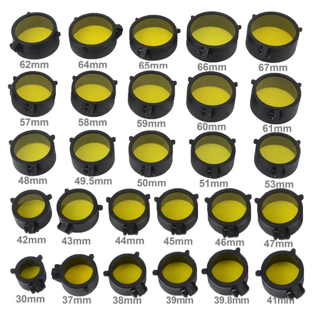Yellow Plastic Rifle Scope Lens Cover for Hunting