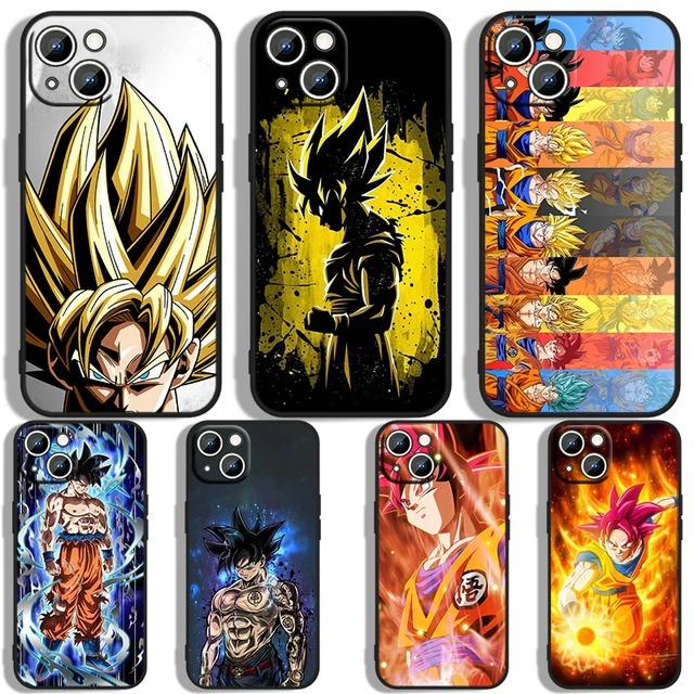 Capa De Celular Moda Anime Desenho Animado Bola De Dragão Escuro Super  Vegeta Goku iPhone 14 13 12 11 Pro MAX 14Plus 7 8 Plus X XR XS - Corre Que  Ta Baratinho