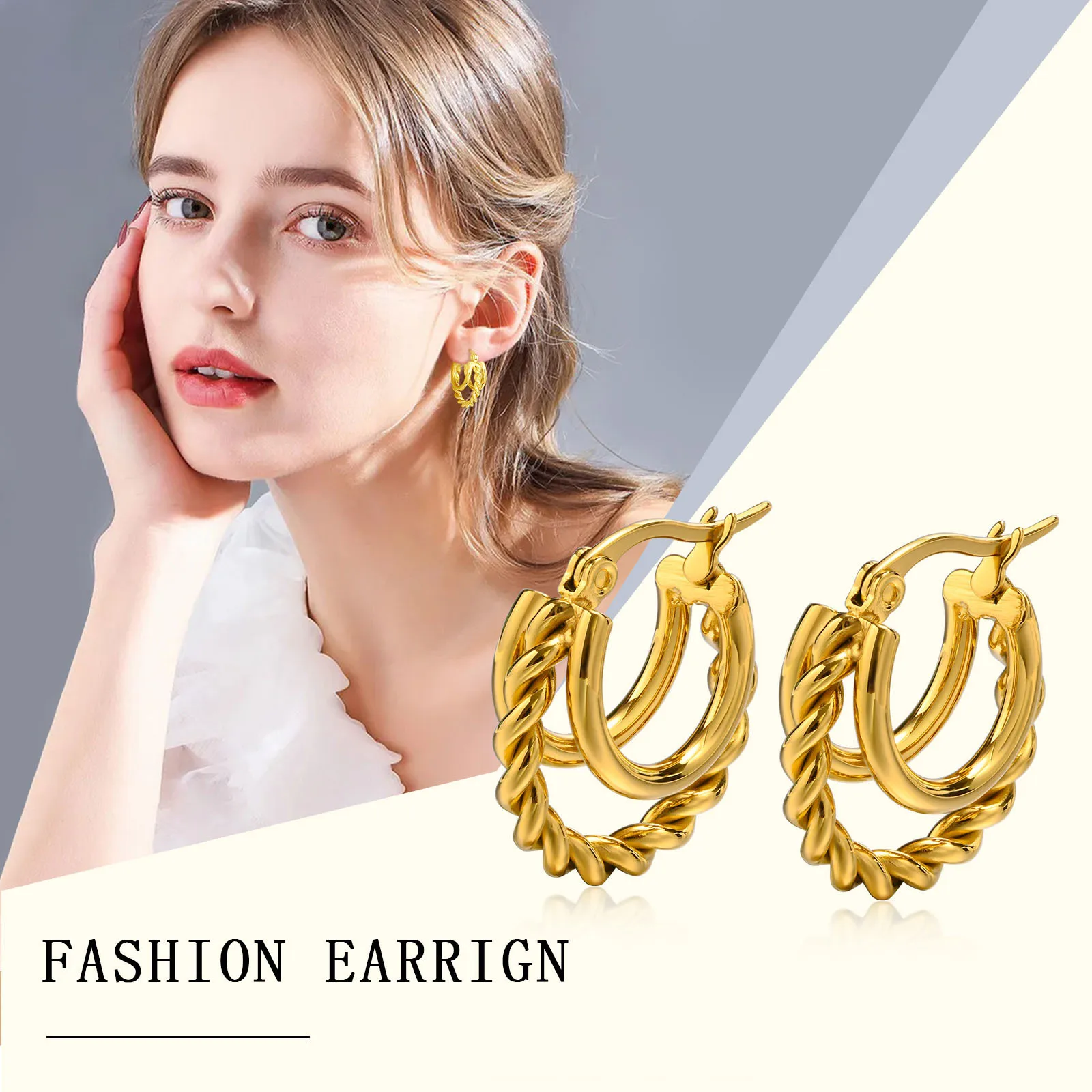 Dainty Hoop Earrings for Women Girls Party Gift Jewelry, Gold