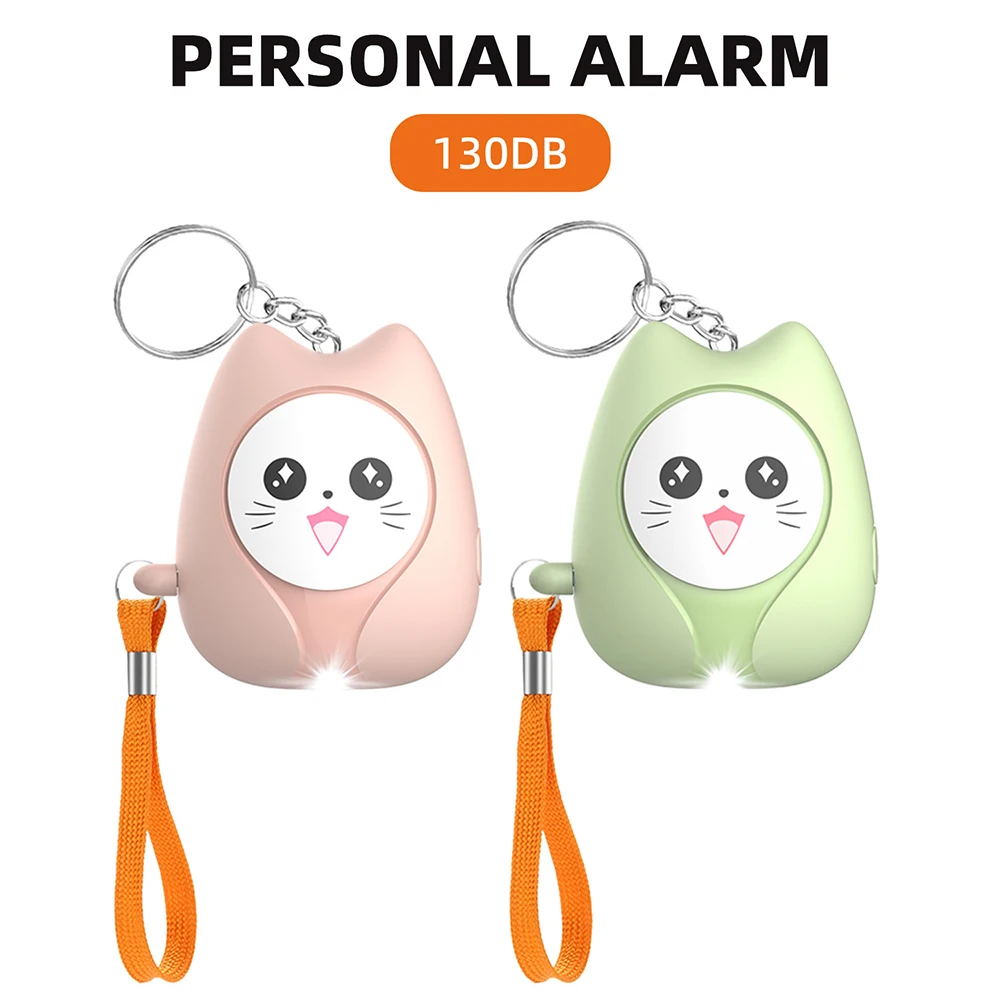 Anti-Attack Self-Defense Alarm Compact and Portable 130dB Loud Rechargeable Battery Personal Alarm Keychain