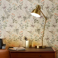 Retro Floral Light Yellow Floral Wallpaper Self-adhesive Home Decor Waterproof Flower Wallpaper PVC Furniture Cabinet Sticker 1