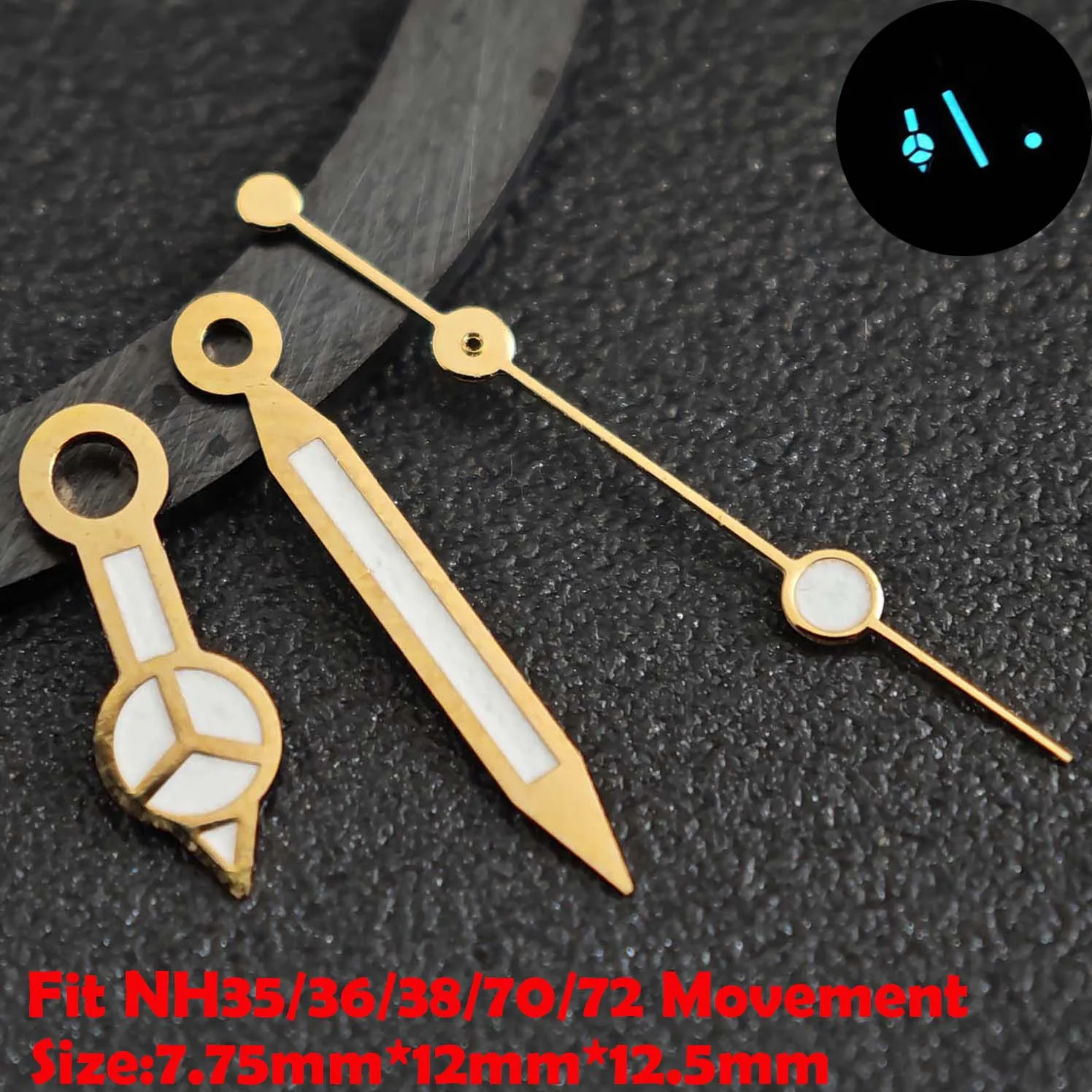 Luminous Green/Blue-Green Watch Hands - Premium Replacement Parts