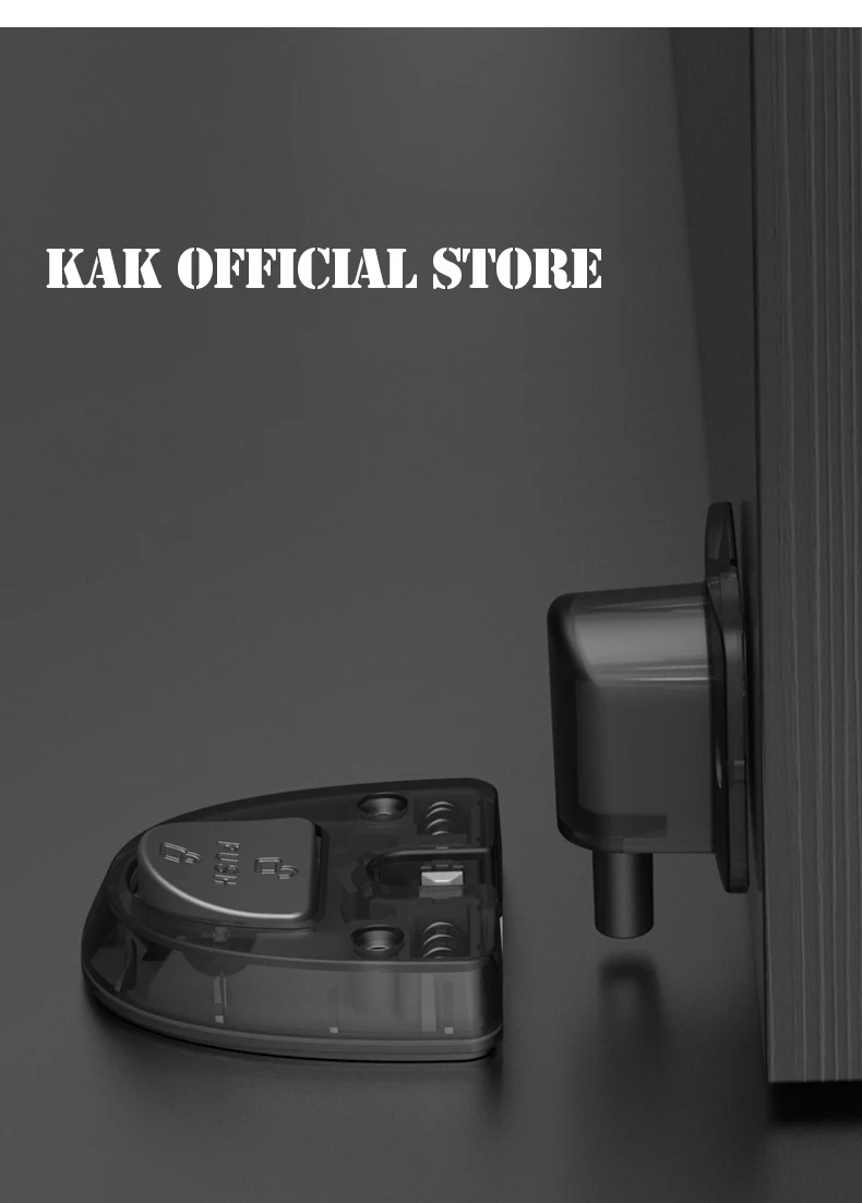 Description Picture 4 of itemKAK Transparent Door Stopper Nail-free Windproof Hidden Door Holder Waterproof Mechanical Door Stop Door Hardware No Magnetic