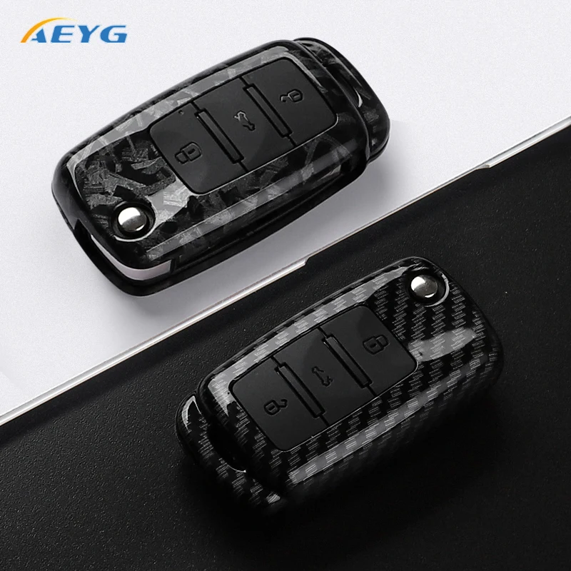 Premium ABS Carbon Fiber Car Key Case Cover