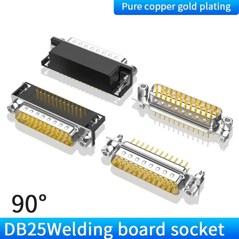 Db25 Spina Maschio Presa Femmina Piastra Di Saldatura 2 Righe Connettore Porta Seriale 25 Pin D-Sub 25 Adattatori 90 Gradi/Spina Diritta