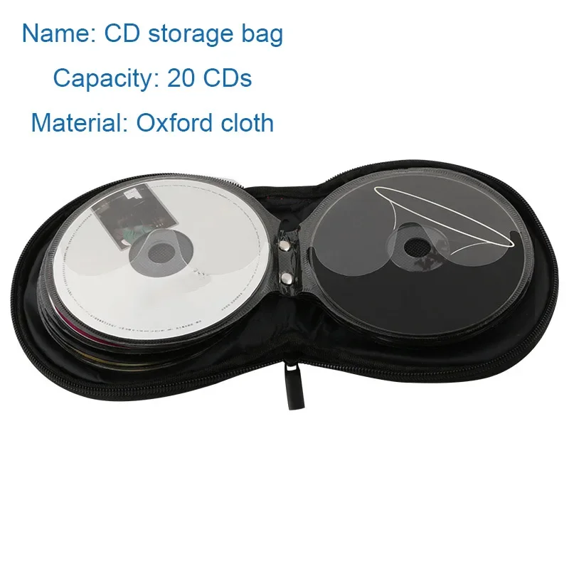 CD DVD Storage Bag CD DVD Storage Case 20 Capacity Portable Disc CD DVD Wallet Storage Organizer Case Boxes Holder CD Sleeve Bag Album Box Cases with Zipper