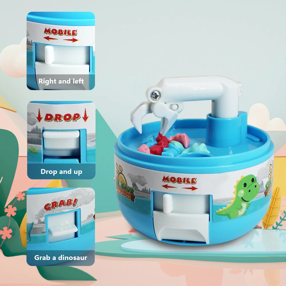 Dinosaur Figure Grabber Capsule Toy Mini Catch Fish Claw Machines Anti Stress Fidget Gift Prize Fun Toy for Kid Adult Tiny Stuff claw catch toy,capsule egg toy