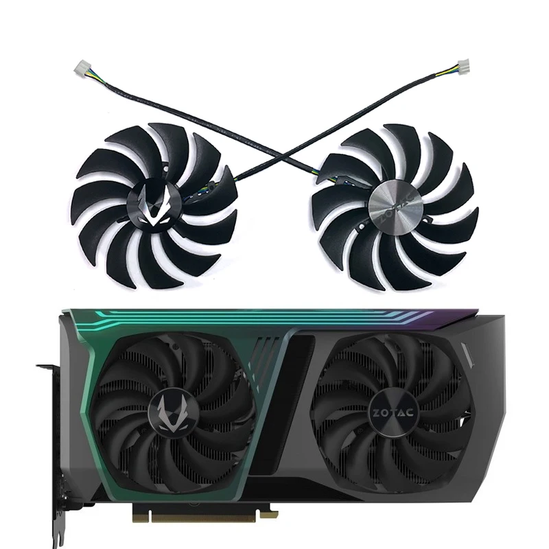 

ZOTAC GAMING GeForce RTX 3070 AMP HOLO Cooling Fan Replacement Original 100mm CF1010U12S GAA8S2U 4PIN Dual Graphics Card Fan
