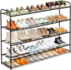 4 Tier Long Shoe Organizer for Closet, Metal Shoe Rack Wide Shoe Storage Organizer 30-Pairs 1