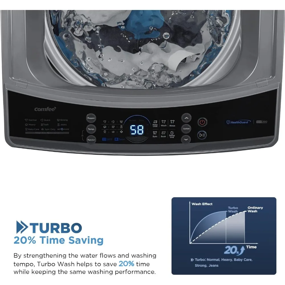 Washing Machine 2.4 Cu.ft LED Portable Washing Machine and Washer Lavadora Port&aacute;til Compact Laundry, 8 Models, Environmentally