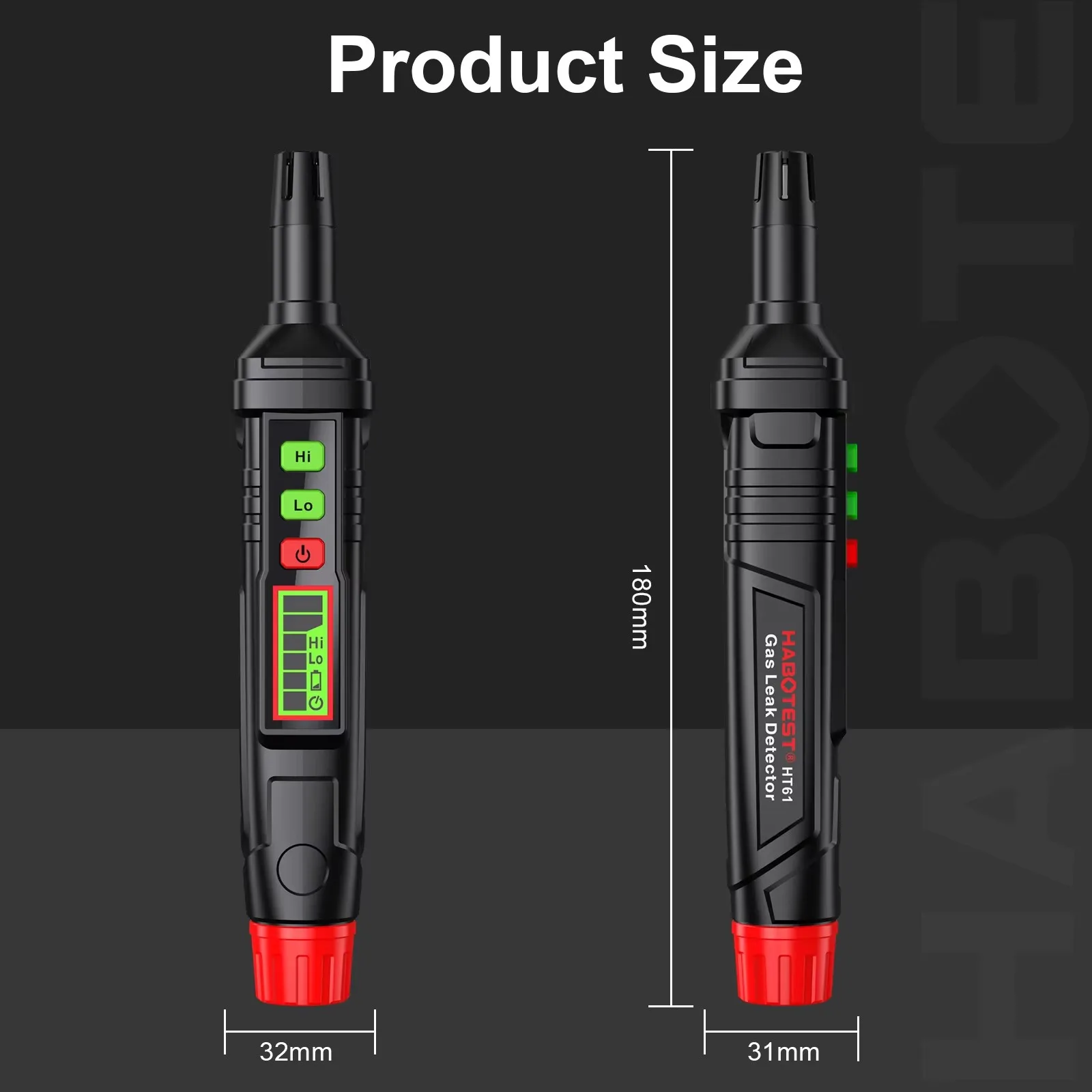 Gas Leak Detector HABOTEST HT61 Combustible Gas Detector Professional Natural Gas Tester Audible & Visual Alarm Combustible Leak Sniffer Meter