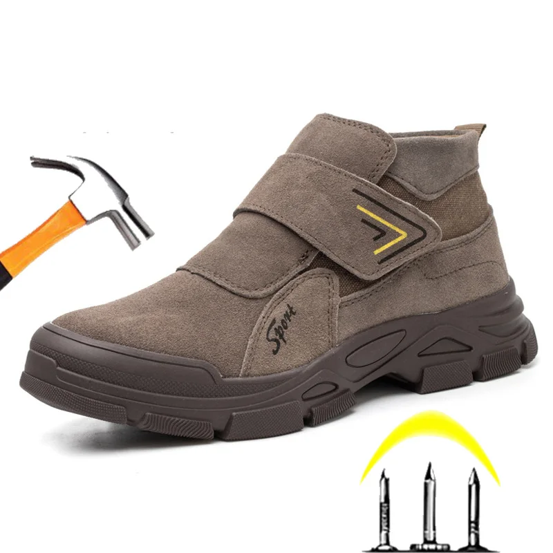 

Safety Shoes Comfort Men Boots Indestructible Anti-smash Work Shoes Fashion Casual Sneakers Male Security Protection Boots