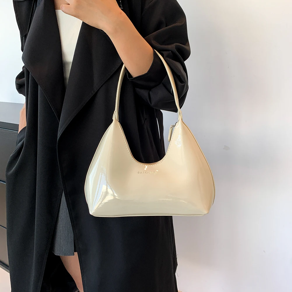 Red Underarm Bag Y2k Chic Purse for Women Girls Pretty Christmas Gift Fashion Shoulder Bag Patent Leather Tote Hobo Bag 2024