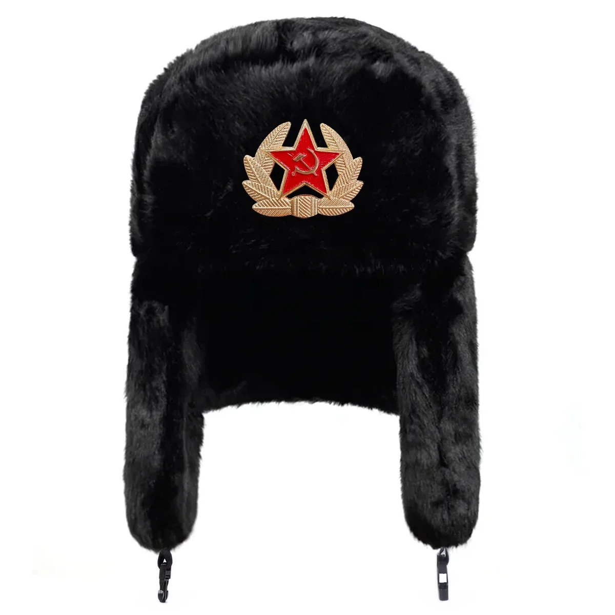 Unisex Five-pointed Star Label Lei Feng Hat Winter Earflap