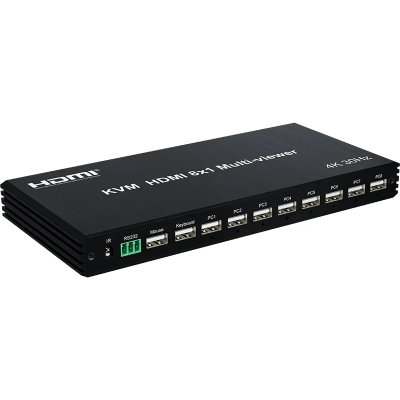 KVM HDMI USB ũ Ƽ  ġ, ɸ 8x1 Ƽ÷, 8 PC   콺, 4K HDMI KVM Ƽ, 8 in 1 Out