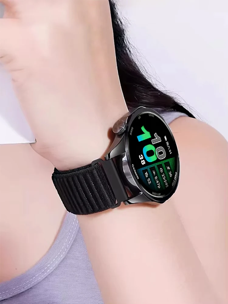 Nylon Loop Watch Strap Band – Adjustable Wristband Bracelet, 20mm/22mm Width