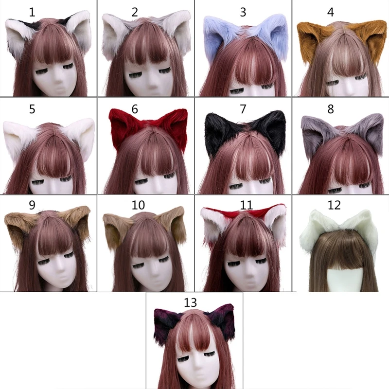 Animal Ears Hair Clips Hairpins for Cat Cosplay Anime Wolf Halloween Party Costume hair accessories