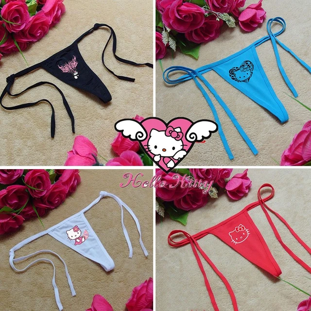 Hello Kitty Couple Underwear Set Anime Cartoon Girls Bra Thong