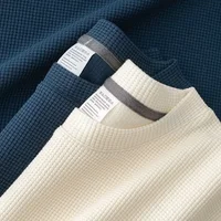 Men's New Summer Waffle Round Neck Short Sleeve T-Shirt 1