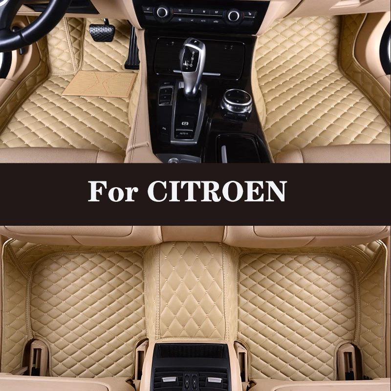 Full Surround Custom Leather Car Floor Mat For CITROEN C1 C2 C3 C4