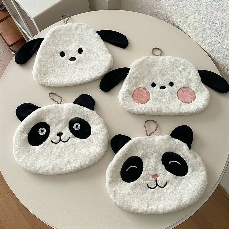 

Hand towel Cartoon Sanrio Pacha dog hanging cute rag coral velvet super absorbent panda hand towel