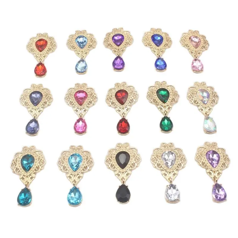 Lot De 10 Pendentifs Artisanaux Métal Brillant Avec Clochettes - 30x26 Mm - Pour Création Bijoux