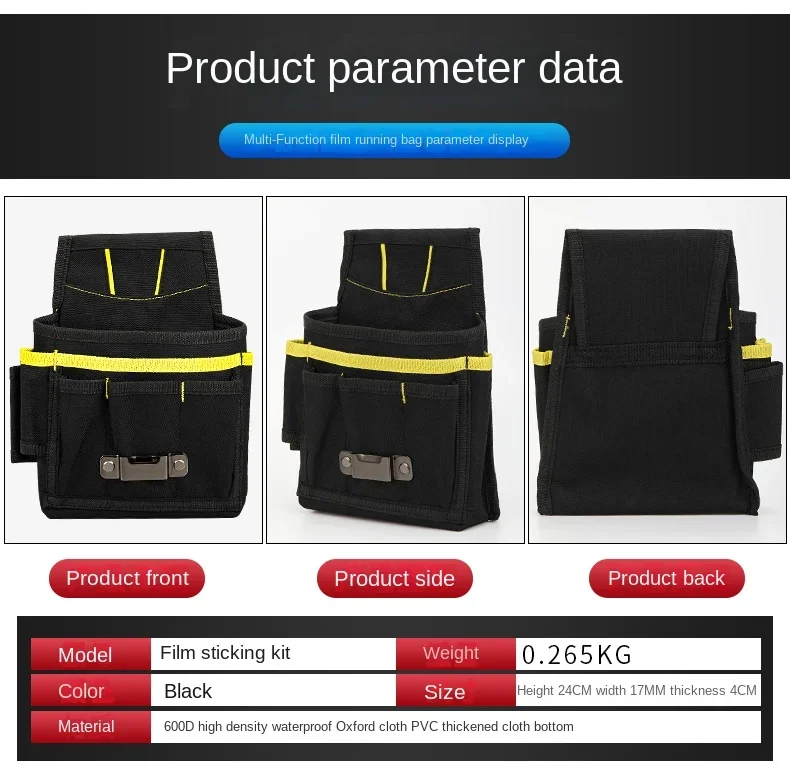 Professional Vinyl Film Wrapping Tool Bag Waterproof Oxford Cloth Utility Waist Belt Pouch Car Window Tint Scraper Holder car wrapping tools,automotive film tools