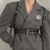 Femmes mode cuir harnais taille ceinture gothique jarretelle femme harnais décoratif harnais sangles Punk vêtements accessoire 4