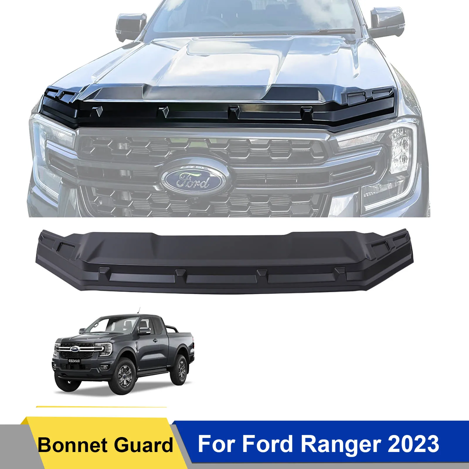 Matte Black Bonnet Scoop Hood Vent Cover Guard For Ford Ranger Next Gen T9  2022 2023 Wildtrak XLT XLS XL Accessories - AliExpress