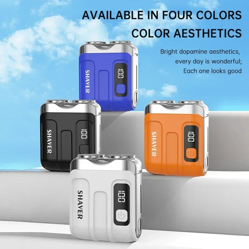 Electric Smart Shaver Household Car Shaver Digital Display Mini Dual Blade Rechargeable Powerful Men's Gift Shavers Electric Shaver Electric Razor