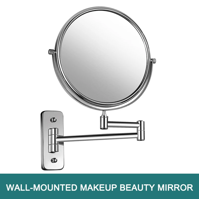 กระจกแต่งหน้าห้องน้ำติดผนังขยาย5x 3X พับ10x กระจกอาบน้ำกระจกด้านข้างคู่ 1