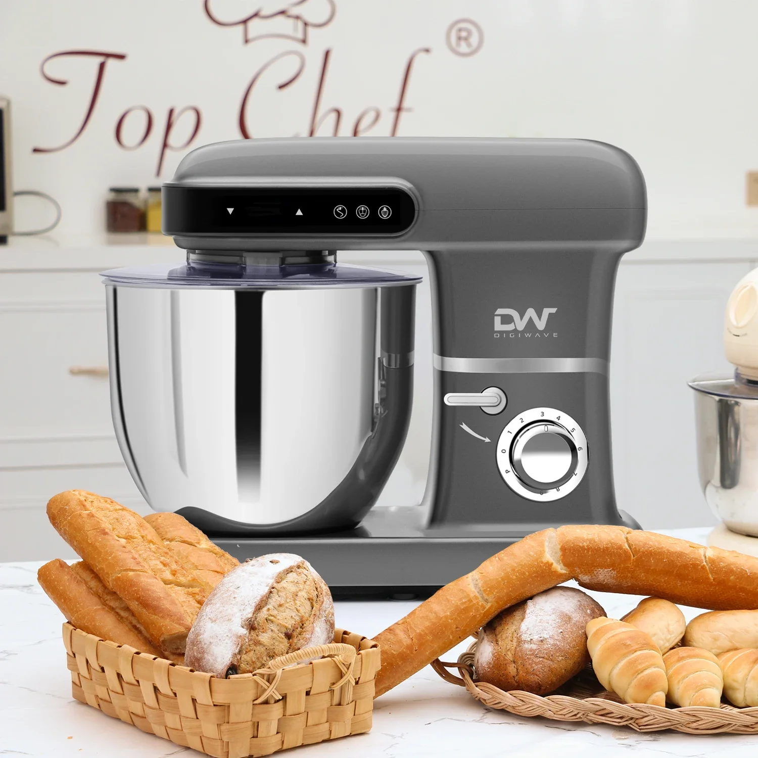 Customized 10L Home Kitchen Planetary Electric Food Mixer Standing Dough And Cake Mixer With Touch Control Plastic Housing 3