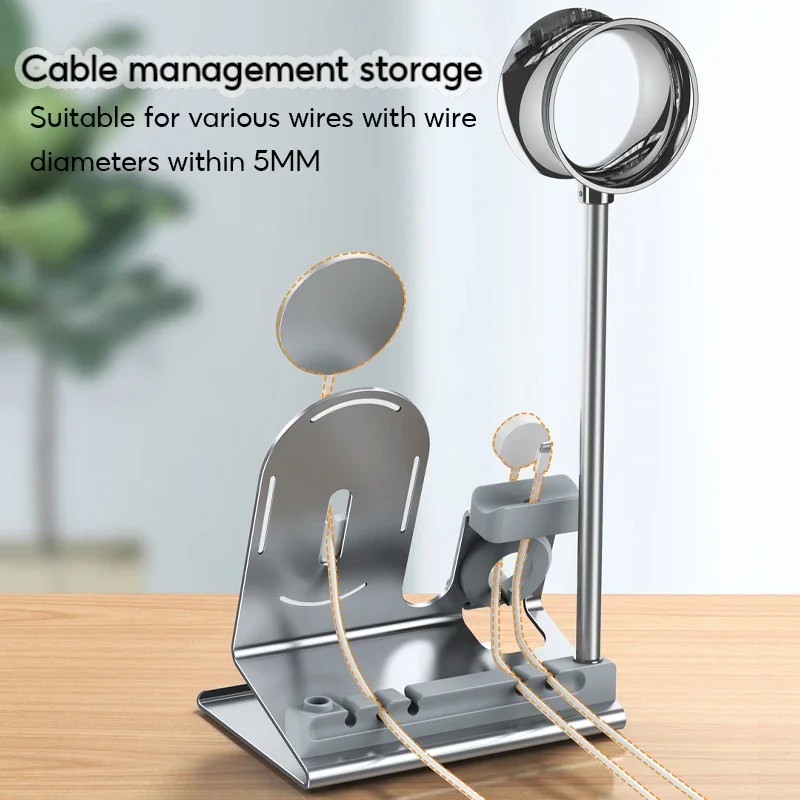 Oatsbasf 5 in1 Storage Bracket Phone Stand Headphone Headset Holder Earphone Hanger Charging Station for iWatch Air Pods iPhone