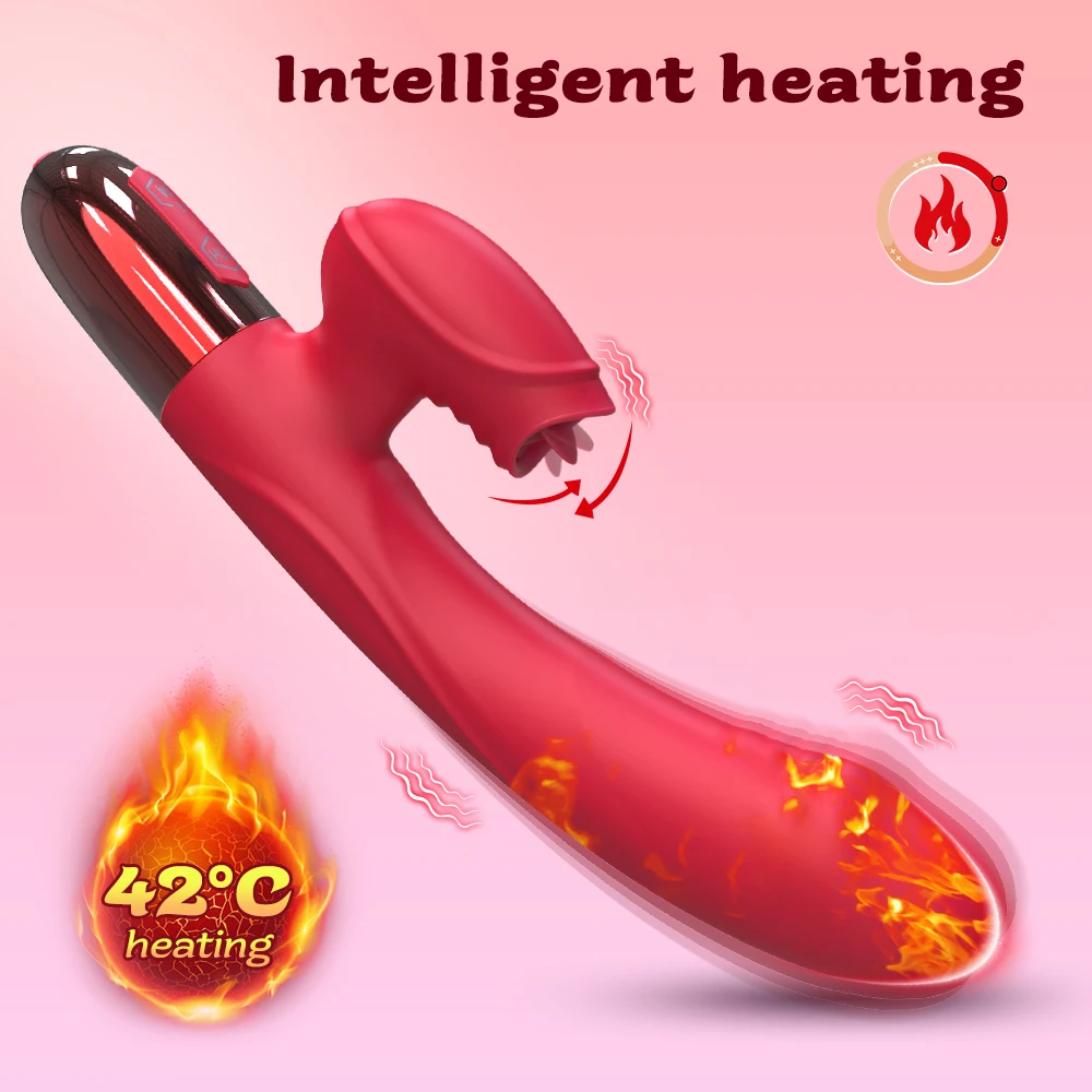 Leistungsstarker Vibrator für Frauen mit Zungenstimulation, Klitorisstimulator, G-Punkt-Dildo, Sexspielzeug für Erwachsene_voghion.com