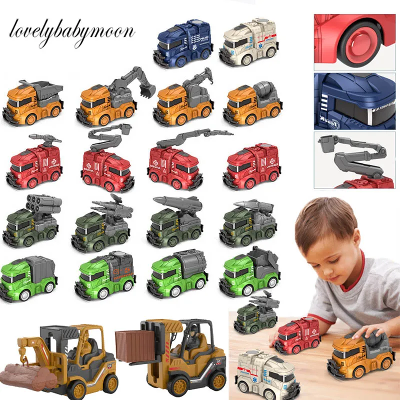 City Sanitation Vehicle Car Toys 4PCS/Set Retro Classic Pull Back Random 4 Colors Racing Engineering Models Educational Toy |