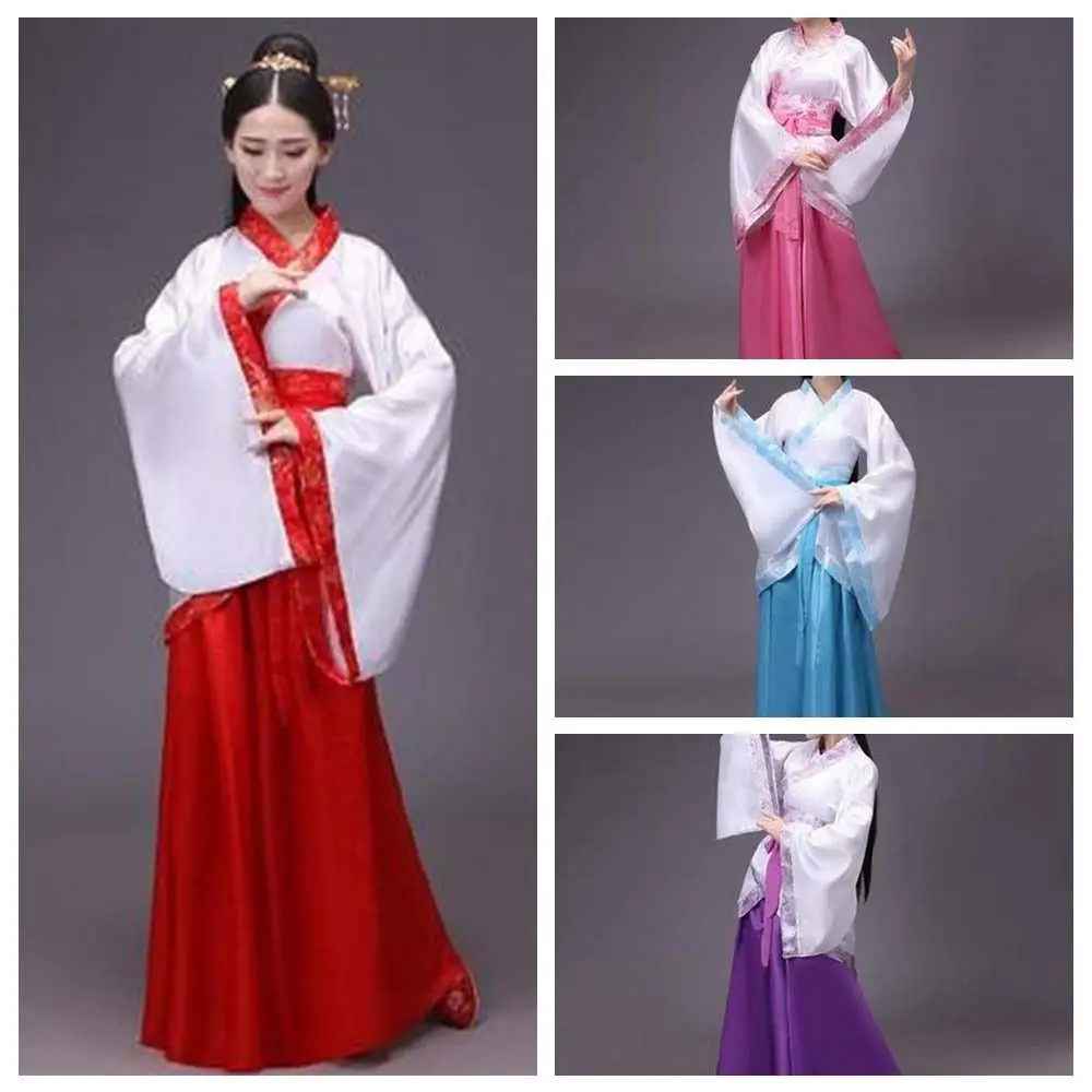 

Chinese Cloth Chinese Hanfu Skirt Stage Costumes Outfit Ancient Chinese Costume Cosplay Flower Embroidery Chinese Ancient Dress