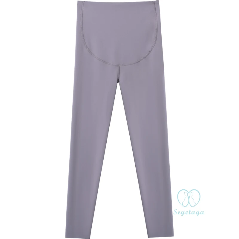 Seamless Thin Nylon Maternity Legging Baby Care Waist Support Pencil Shark Pants for Pregnant Women Casual Spring Pregnancy