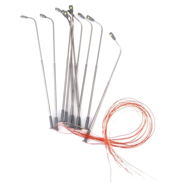 10 pcs Model LED Street Lamp Lighting Single Head Train Layout Landscape 1: 100 1