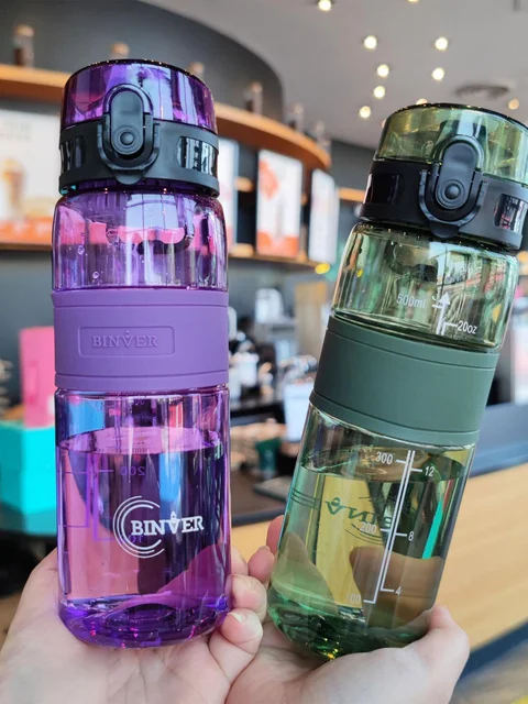 1pc Portable 500ml Plastic Water Bottle Sports Leak-proof Plastic Cup Drinkware With Tea Filter Tour Gym Outdoor Transparent Cup