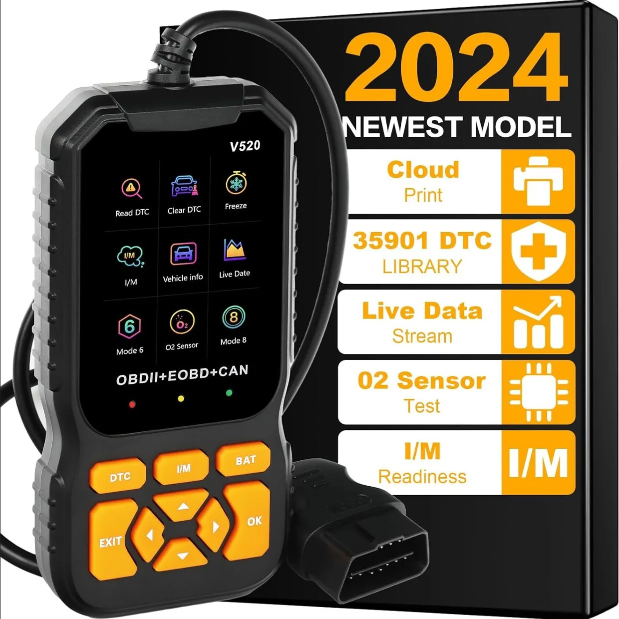 

V520 OBD2 obd Scanner Live Data Professional Mechanic OBDII Diagnostic Code Reader Tool For Check Engine Light Battery Voltage