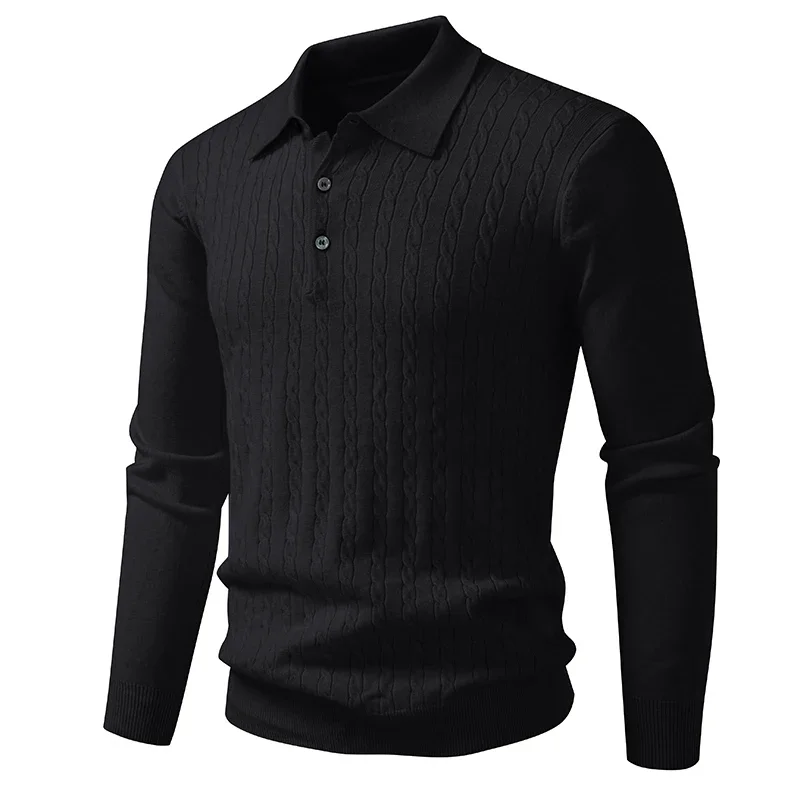 Animal Game Mens Polo Shirts V Neck Long Sleeve Knitted Button Polo Sweaters Casual Dress Pullover Outdoor Men's Cold Blouse