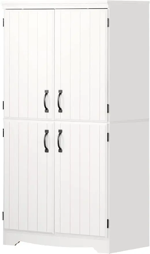 

South Shore Farnel 4-Door Storage Cabinet-Pure White, Tall