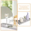 Bathroom Vanity Tray Kitchen Living Dresser Key Cosmetics Ring Storage (marble - Random Texture) Silicone Desk 5